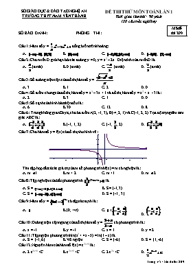 Đề thi thử môn Toán lần 1 - Mã đề thi 209